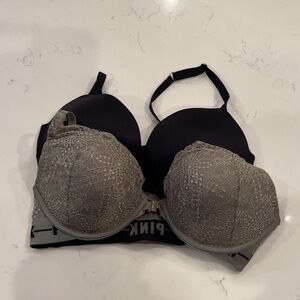 Victoria's Secret Black and Gray Lace Bra